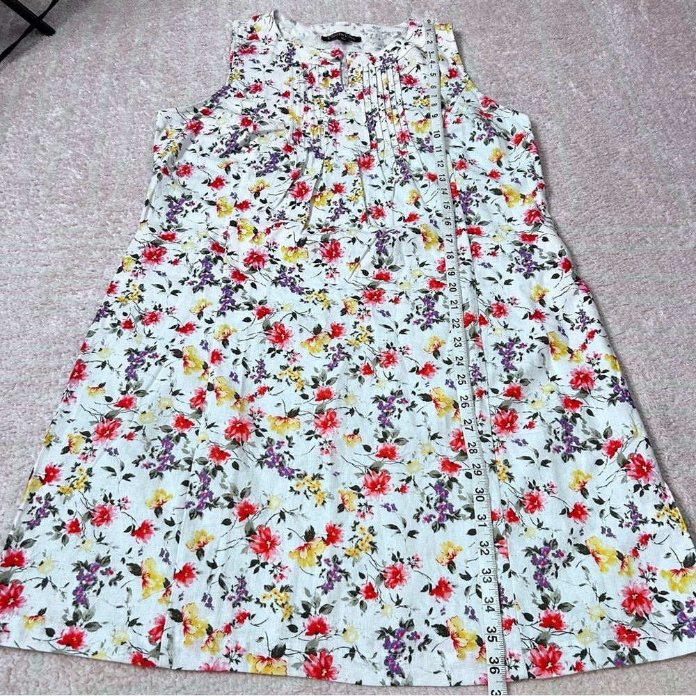 Chadwicks Floral Sleeveless Linen Blend Knee Length Dress Size 1X Summer Cruise - Picture 11 of 12